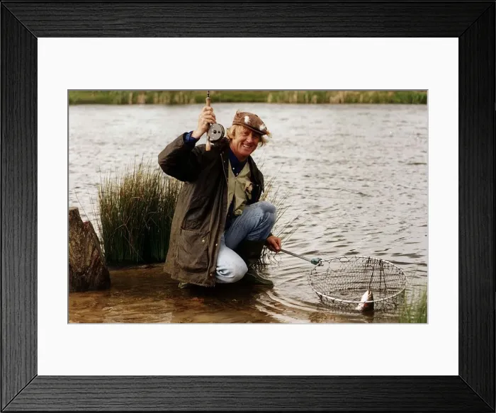Framed Print : Chris Tarrant TV Presenter fishing at Lakedown Fishery in East Sussex May Framed Print : Chris Tarrant TV Presenter fishing at Lakedown Fishery in East Sussex May