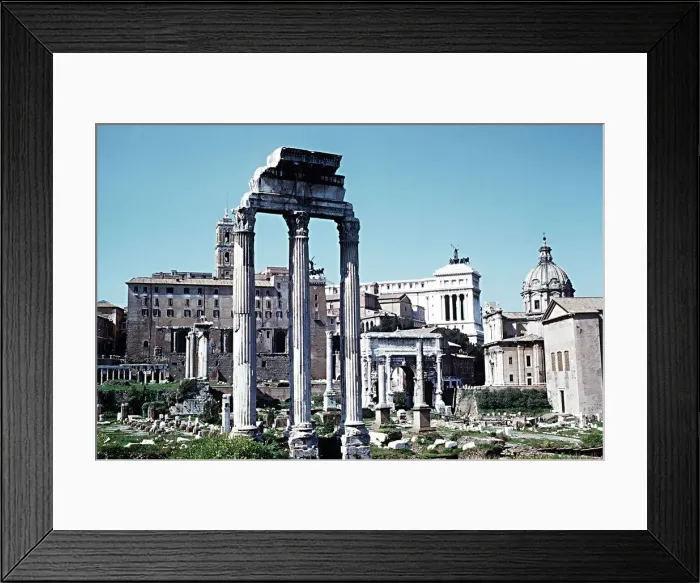 Framed Print : Ruins of the Temple of Castor and Pollux looking towards Arch of Septimius Severus Italy Framed Print : Ruins of the Temple of Castor and Pollux looking towards Arch of Septimius Severus Italy