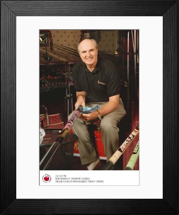 : Championship Angler Bob Nudd at the fishing tackle trade fair at Newmarket : Championship Angler Bob Nudd at the fishing tackle trade fair at Newmarket