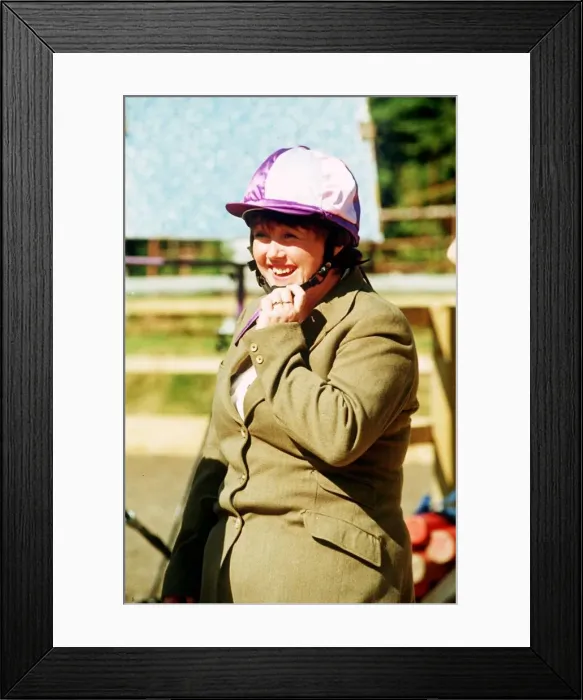 Framed Print : Pauline Quirke actress in horse riding clothes Framed Print : Pauline Quirke actress in horse riding clothes
