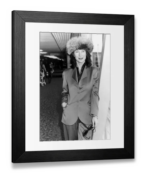 Framed Print : Shirley Anne Field actress leaving Heathrow airport for Los Angeles where she will attend