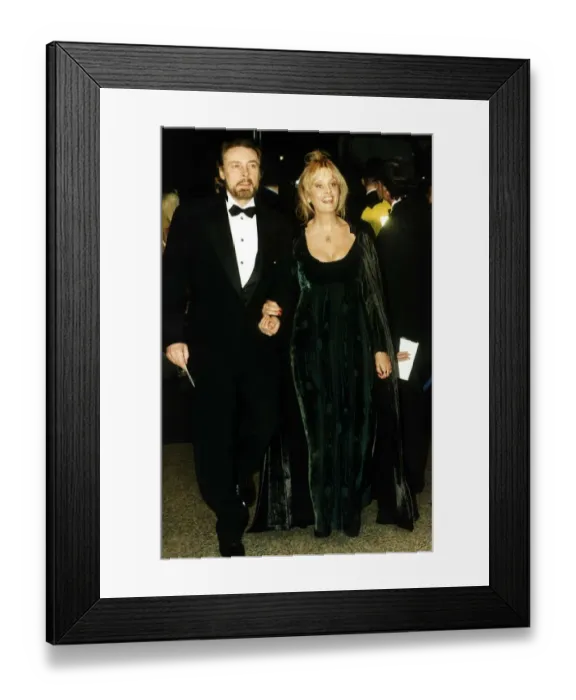 Framed Print : Twiggy Actress With Her Husband Leigh Lawson Arrive For The Film Premiere Of The Evita