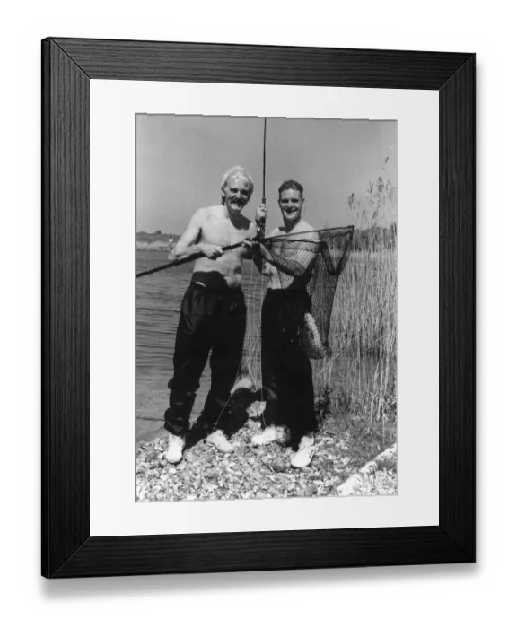 Framed Print : Paul Gascoigne out on a fishing trip circa 1990 Framed Print : Paul Gascoigne out on a fishing trip circa 1990