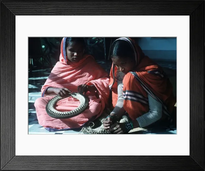 Framed Print : Dacca Bangladesh Blind women fabricating jute bags Framed Print : Dacca Bangladesh Blind women fabricating jute bags