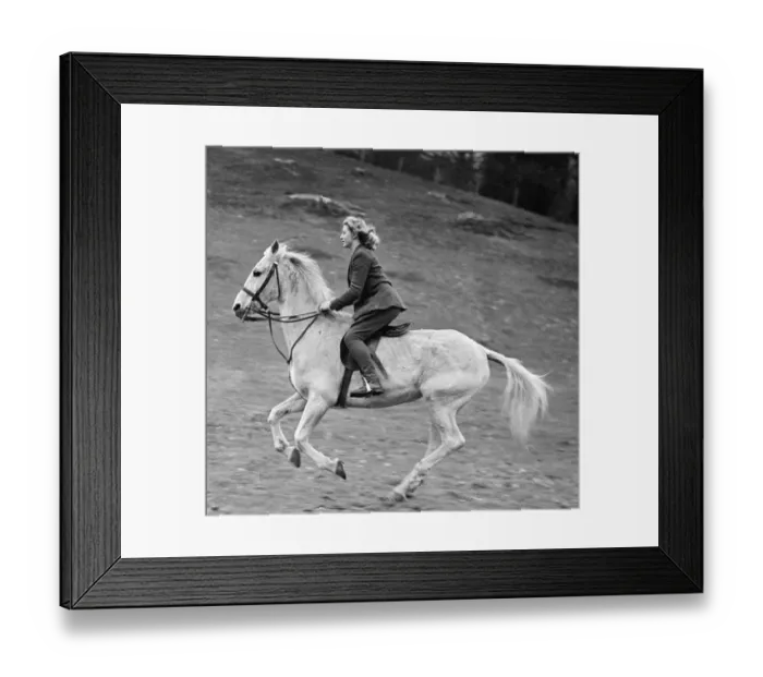 Framed Print : A girl riding her horse Seasons Autumn Circa 1938 A©Mirrorpix
