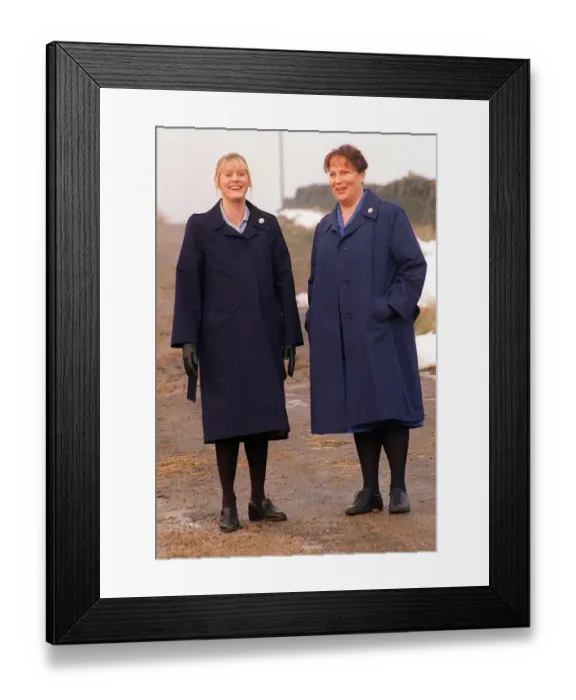 Framed Print : Sarah Lancashire Actress with co star Pam Ferris