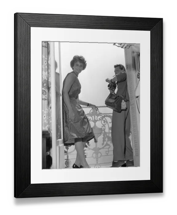 Framed Print : Cannes Festival May 1958 Sophia Loren at Cannes film festival woman wearing