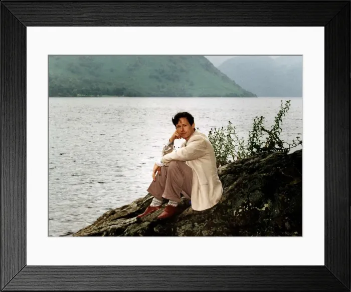 Framed Print : John Broughton Actor plays Joe Coronation Street sits on a lake side rock as he Framed Print : John Broughton Actor plays Joe Coronation Street sits on a lake side rock as he