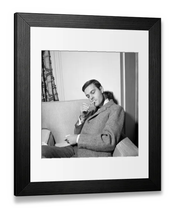 Framed Print : French actor Louis Jourdan March pictured at Claridges Hotel in London - he is in