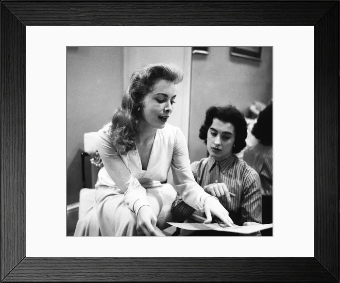 Framed Print : Actress Janet Leigh at a costume fitting for the film The Vikings June 1957