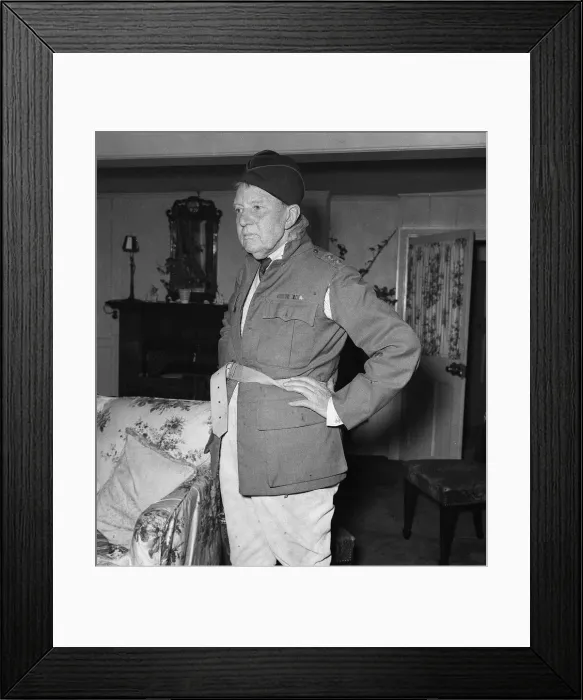 Framed Print : Actor A E Matthews wearing army uniform with hands on hip November 1954 Framed Print : Actor A E Matthews wearing army uniform with hands on hip November 1954