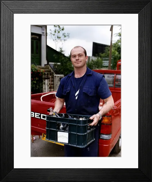 Framed Print : Ross Kemp Actor of Eastenders on the Set with a Crate of empty Beer Bottles Framed Print : Ross Kemp Actor of Eastenders on the Set with a Crate of empty Beer Bottles