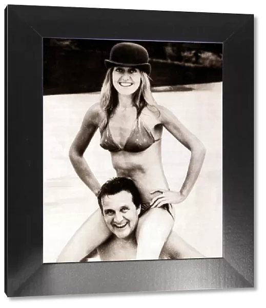Patrick McNee with his daughter Jennifer McNee - November 1982 actor, swimming