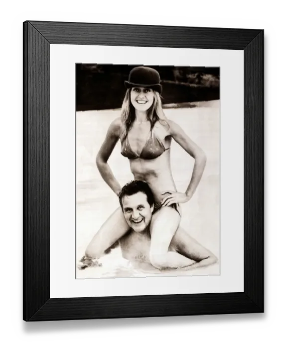 Framed Print : Patrick McNee with his daughter Jennifer McNee - November 1982 actor, swimming Framed Print : Patrick McNee with his daughter Jennifer McNee - November 1982 actor, swimming