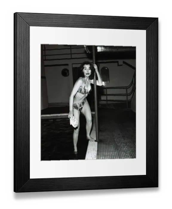 Framed Print : Actress Anne Heywood learning to swim for her role in the film Floods of Fear