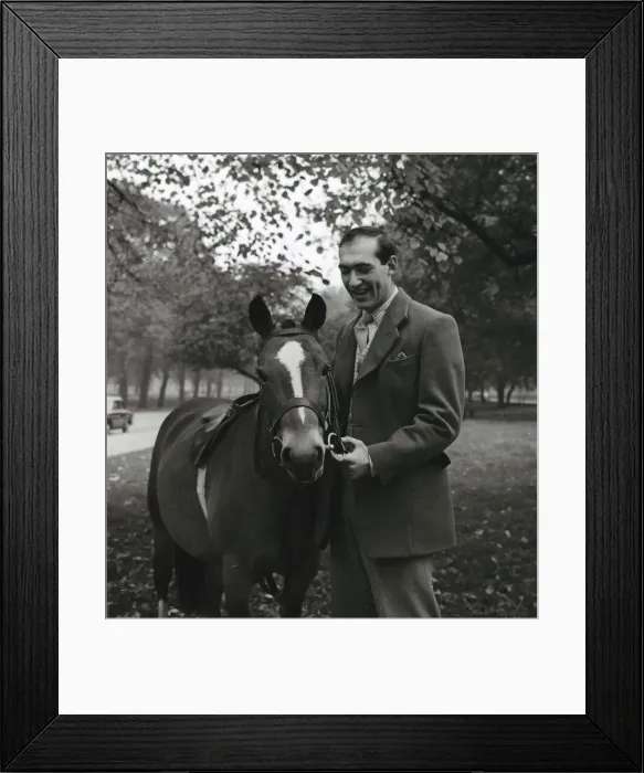 Framed Print : Actor Bernard Bresslaw horse riding October 1958 Framed Print : Actor Bernard Bresslaw horse riding October 1958