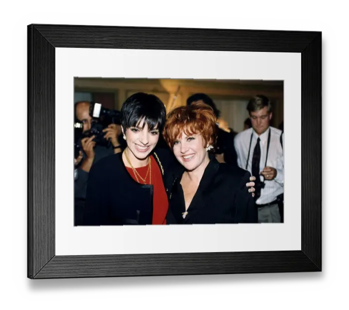Framed Print : Liza Minnelli Actress Singer With Her Sister Lorna Luft At The Variety Club Tribute To