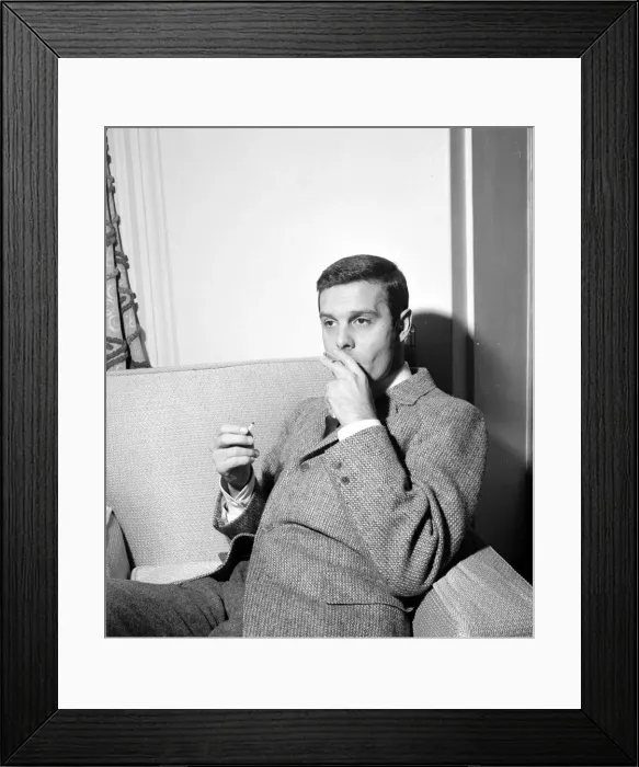 Framed Print : French actor Louis Jourdan March pictured at Claridges Hotel in London - he is in Framed Print : French actor Louis Jourdan March pictured at Claridges Hotel in London - he is in
