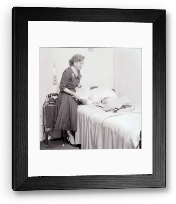 Framed Print : Actress Ethel Barrymore seen here with her son John aged 8. June 1955 Framed Print : Actress Ethel Barrymore seen here with her son John aged 8. June 1955