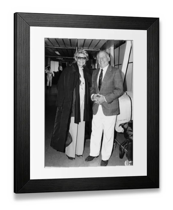 Framed Print : Mel Brooks actor and Anne Bancroft leaving Heathrow Airport for Nice