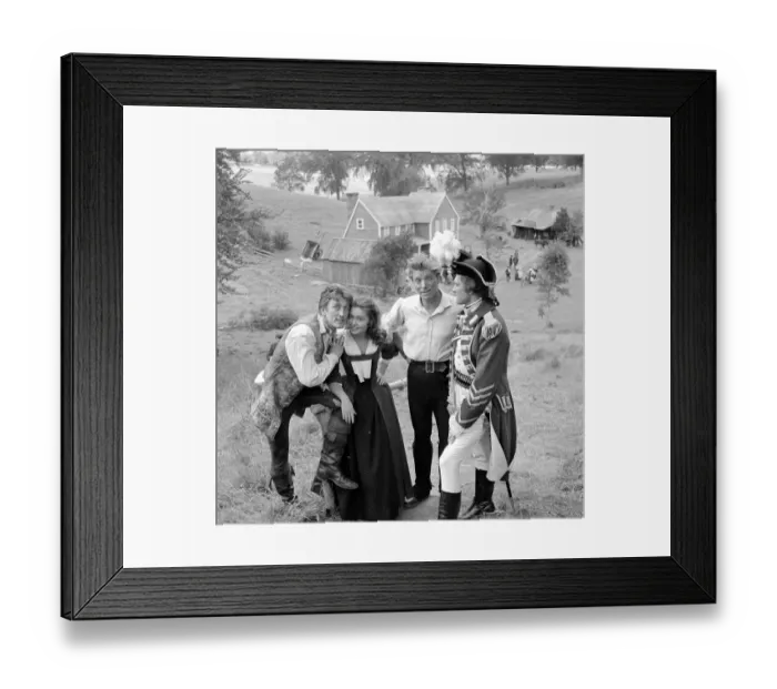 Framed Print : Burt Lancaster playing cards with his actor colleagues during the filming of The Devils