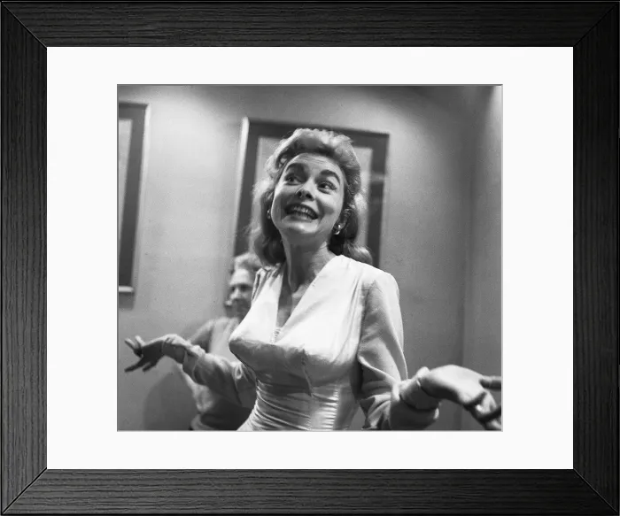 Framed Print : Actress Janet Leigh at a costume fitting for the film The Vikings June 1957 Framed Print : Actress Janet Leigh at a costume fitting for the film The Vikings June 1957
