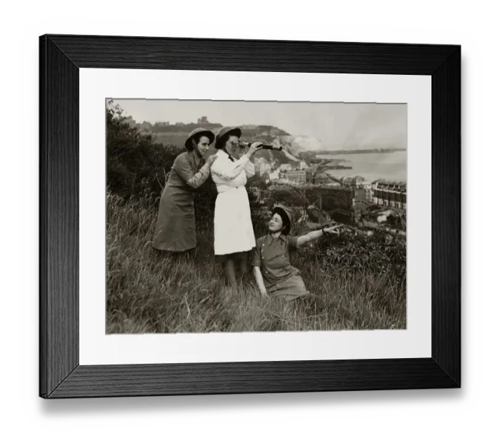Framed Print : Miss Violet Bignnell Miss Gwendoline Stephens and Mrs EJ davies three NaFI girls who can