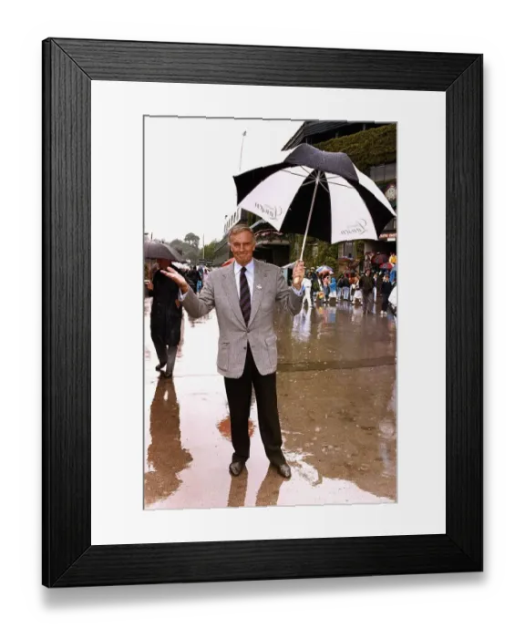 Framed Print : Charlton Heston American Actor at Wimbledon Holding umbrella Framed Print : Charlton Heston American Actor at Wimbledon Holding umbrella