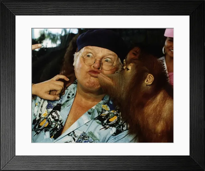 Framed Print : Benny Hill Actor Comedian With An Orang-U-Tan Framed Print : Benny Hill Actor Comedian With An Orang-U-Tan