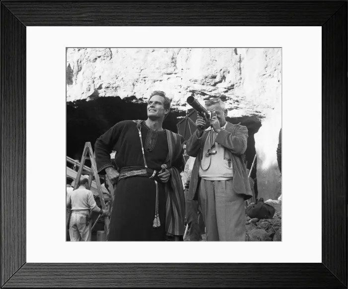 Framed Print : Actor Charlton Heston between takes during the making of the film Ben Hur in Rome Framed Print : Actor Charlton Heston between takes during the making of the film Ben Hur in Rome
