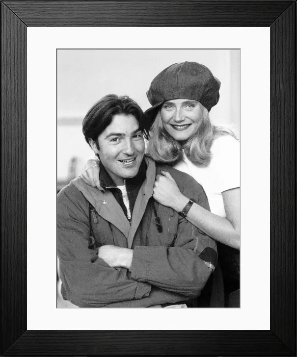 Framed Print : Michelle Collins Actress With Actor Nick Berry At The Rehearsals Of The TV Programme