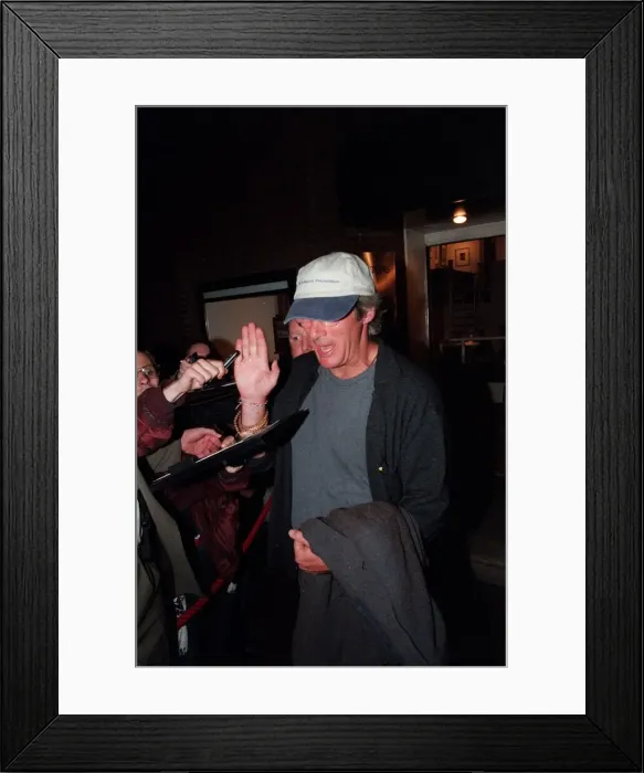 Framed Print : Richard Gere Actor September 98 Leaving San Lorenzo restaurant in london