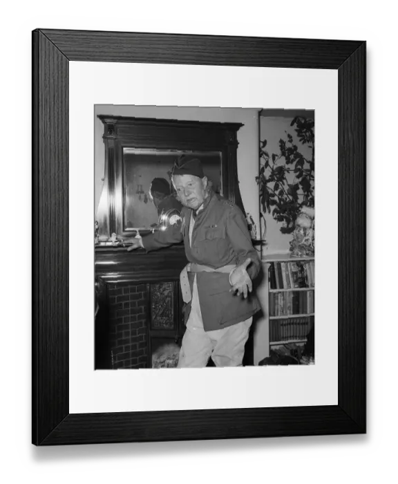 Framed Print : Actor A E Matthews wearing army uniform 1954