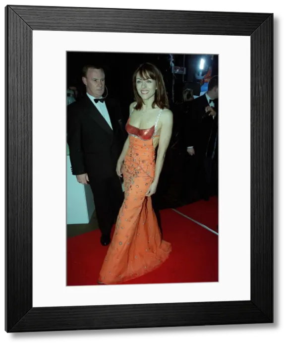 Framed Print : Liz Hurley Actress April 1998 Arriving for the BAFT Aawards 1998
