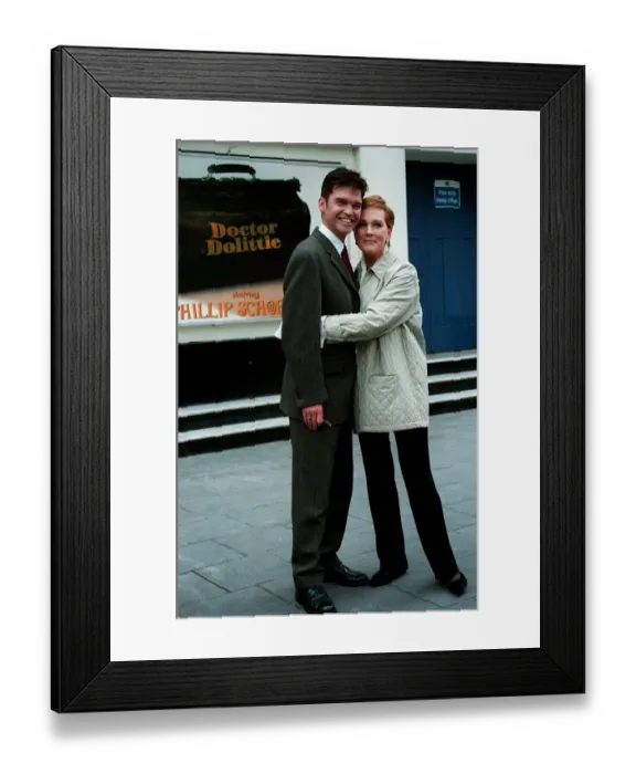 Framed Print : Phillip Schofield Actor  /  TV Presenter June 98 With actress Julie Andrews who will be
