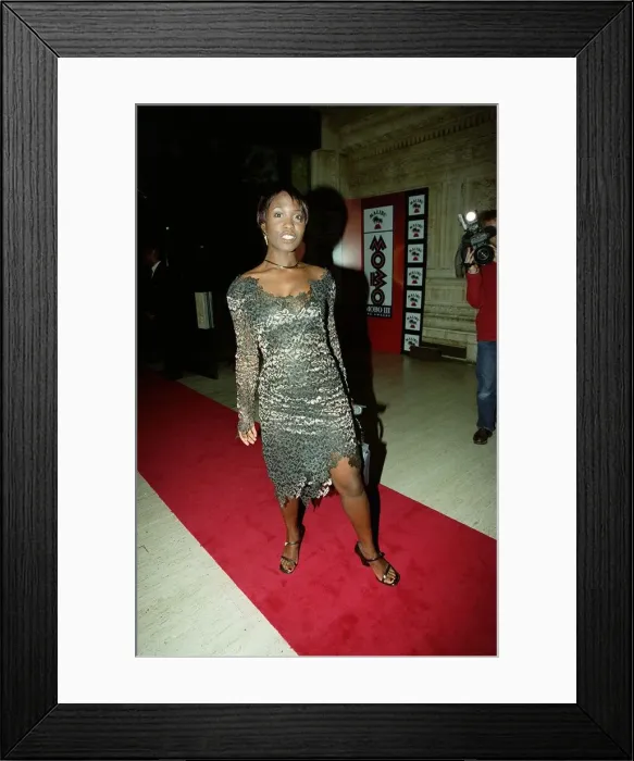 Framed Print : Michelle Gayle Actress  /  Singer October 98 Arriving for the MOBO Awards at the Royal