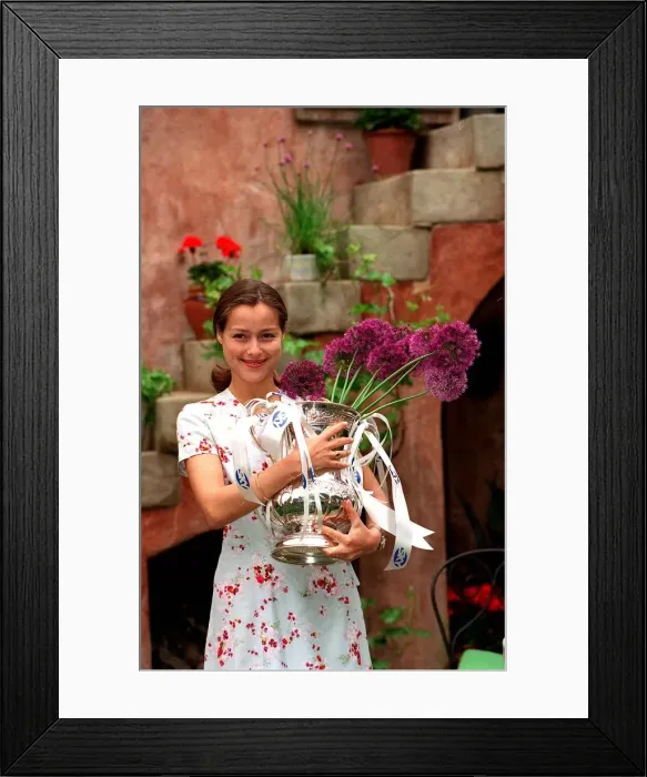 Framed Print : Actress Estelle Skonic at Chelsea flower show May 1997 Framed Print : Actress Estelle Skonic at Chelsea flower show May 1997