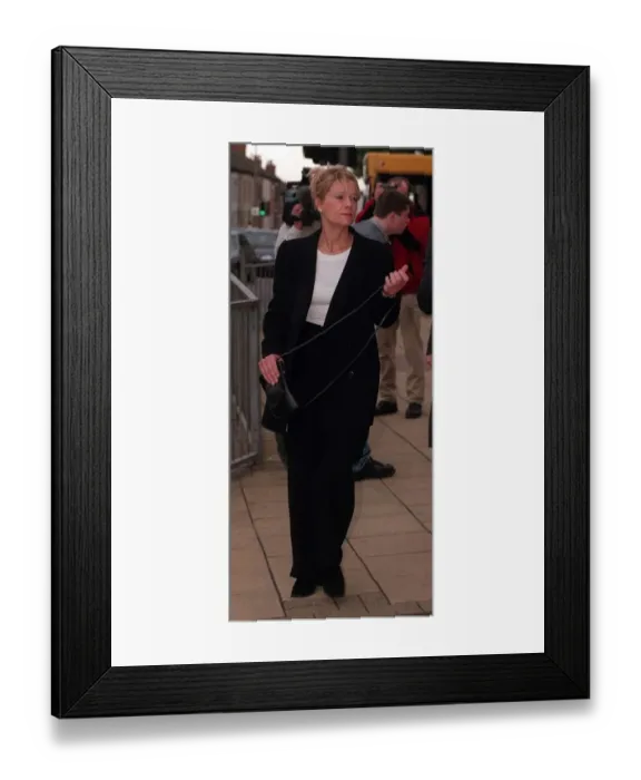 Framed Print : Leslie Lloyd former wife of Kevin Lloyd actor arrives at Burton on trent town hall for Framed Print : Leslie Lloyd former wife of Kevin Lloyd actor arrives at Burton on trent town hall for