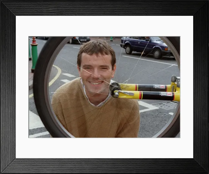 Framed Print : Simon O Brien Actor October 1997. Brookside actor who left the show to open his