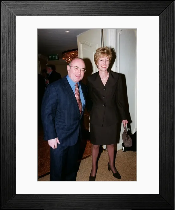 Framed Print : Bob Hoskins Actor December 98 At the Variety Club Luncheon in London with his wife