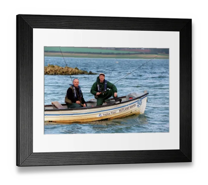 Framed Print : Sean Wilson Actor October 98 Coronation Street actor on small fishing boat on lake