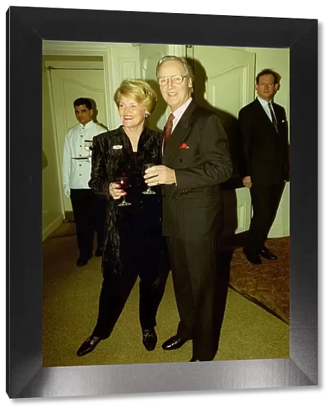 Nicholas Parsons Actor  /  TV Presenter December 98 With his wife at the Variety Club