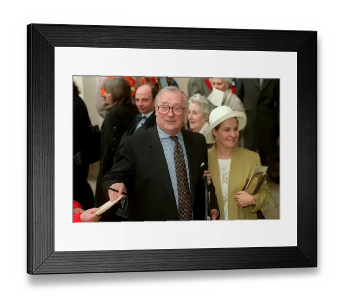 Framed Print : Edward Woodward Actor with wife Michelle Dotrice 1994 at Les Dawsons Memorial