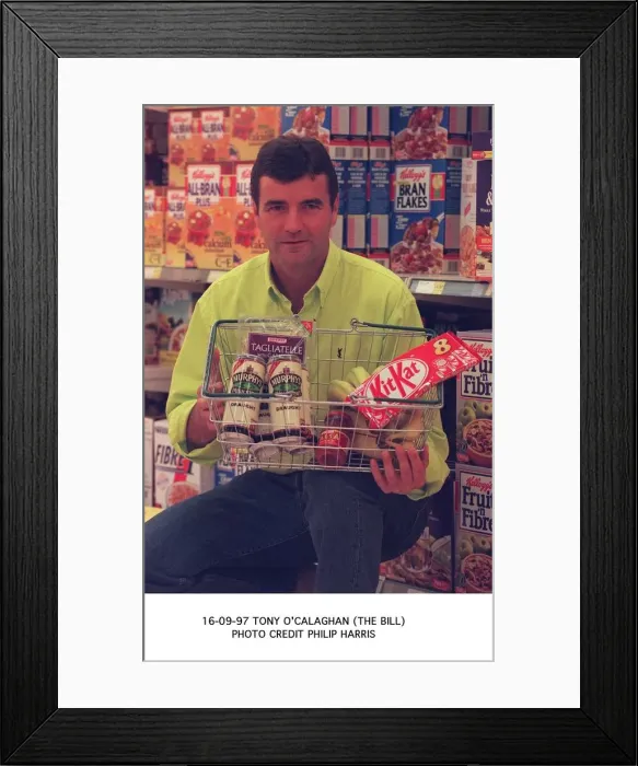 Framed Print : Tony O Calaghan actor who plays Mathew Boydon in the Bill out shopping