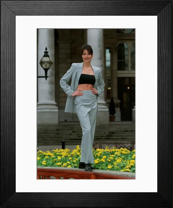 Framed Print : Melanie Sykes Actress / Model January 98 Modelling an outfit from the winner of Framed Print : Melanie Sykes Actress / Model January 98 Modelling an outfit from the winner of