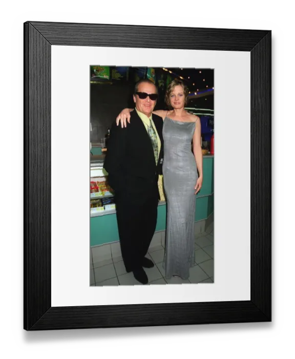 Framed Print : Jack Nicholson and girlfriend Rebecca Broussard 1998 back together at the premiere Framed Print : Jack Nicholson and girlfriend Rebecca Broussard 1998 back together at the premiere