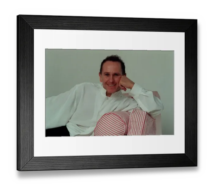 Framed Print : Wayne Sleep  /  Dancer  /  Actor September 98 At home relaxing sitting on chair
