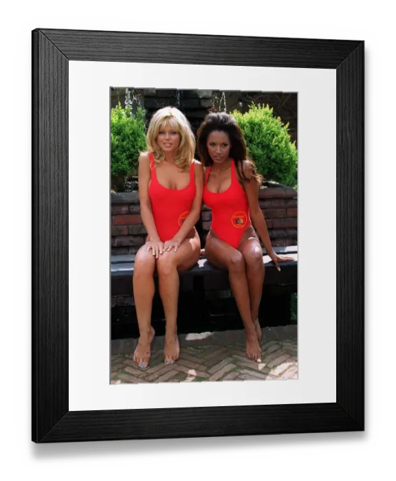 Framed Print : Donna D Errico Actress (L) and Traci Bingham Baywatch