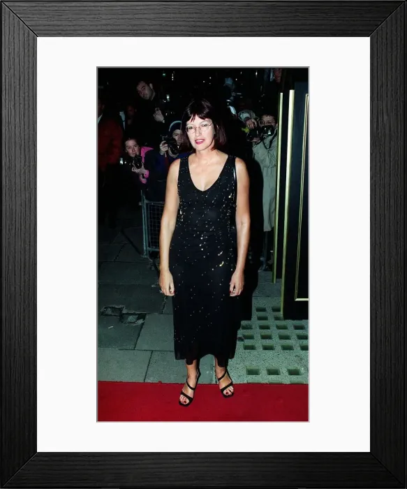 Framed Print : Janet Street Porter arrives at Albert hall for concert 1998 by actress Martine