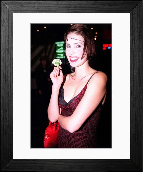 Framed Print : Sadie Frost Actress at premiere of Oscar Wilde October 1997